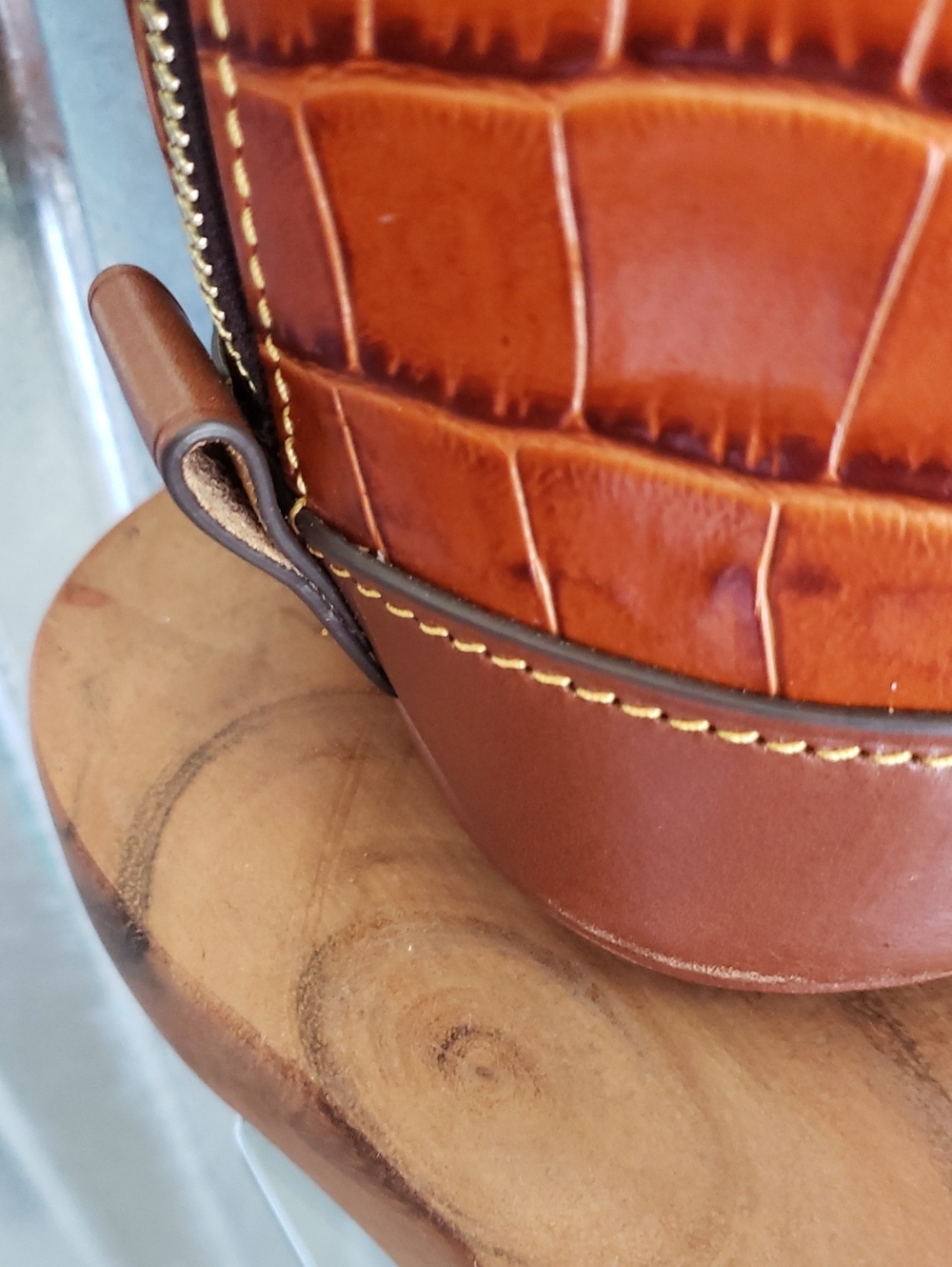 NWT Dooney & Bourke Croc-Embossed Leather ZIP ZIP Satchel in Cognac Brown - Picture 9 of 11